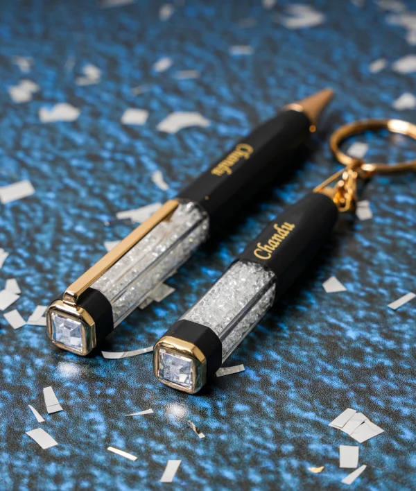 Diamond Cubic Pen Keychain Set