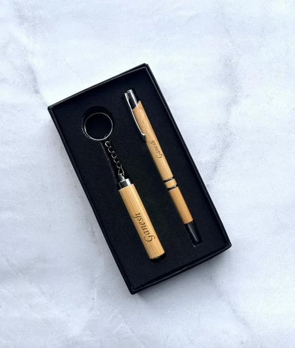 Bamboo Pen With Bamboo Torch Keychain Combo